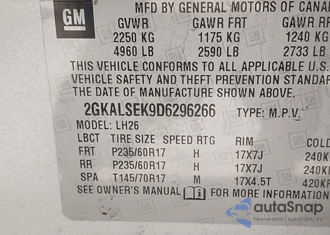 2013 GMC Terrain Sle-2 from USA, damaged, VIN 2GKALSEK9D6296266